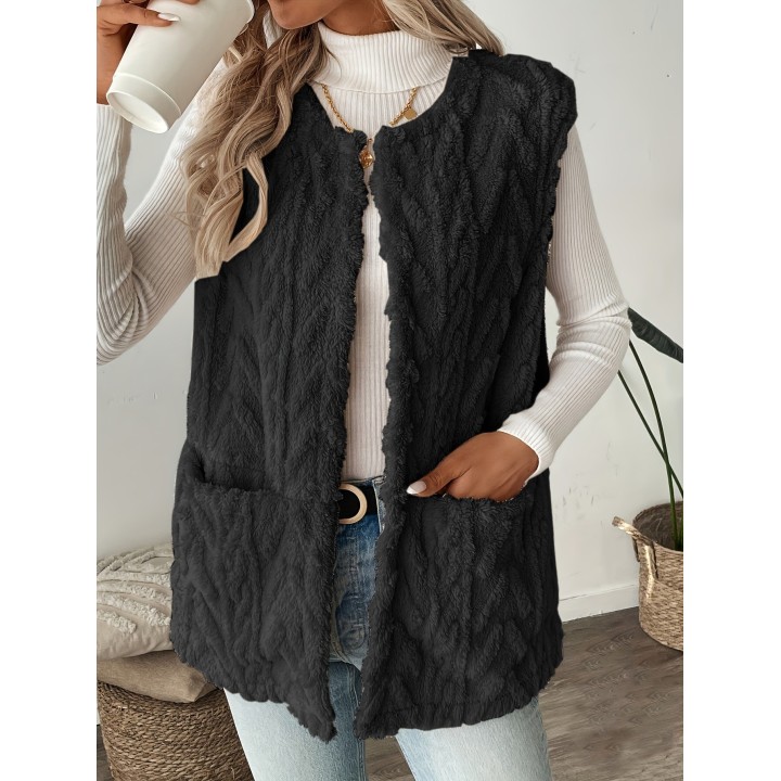 Women's Fashionable Casual Double-Sided Plush Vest