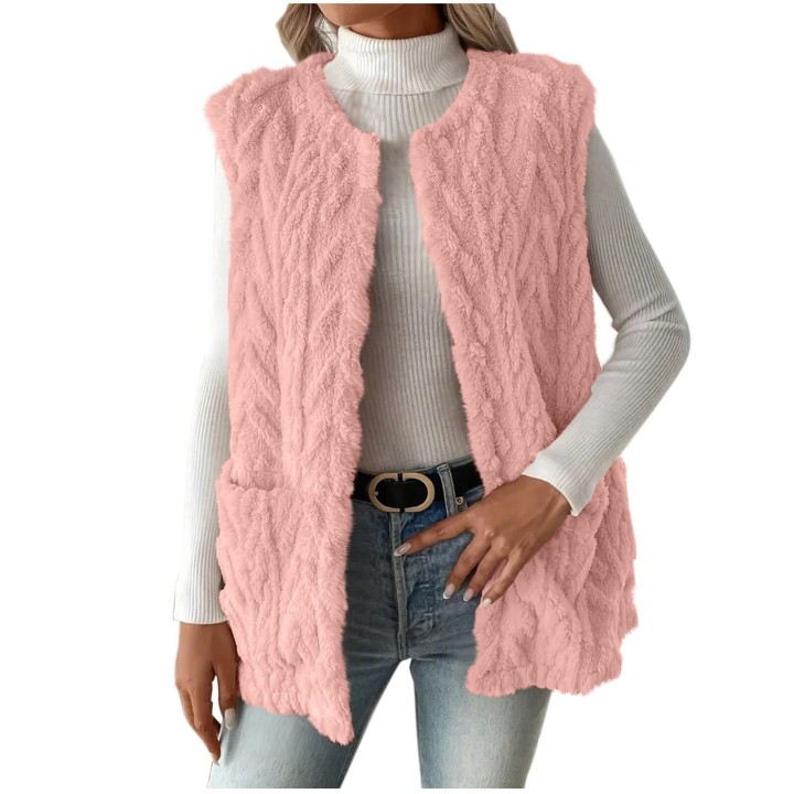 Women's Fashionable Casual Double-Sided Plush Vest