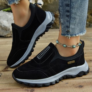 Outdoor Slip-on Sports Shoes Comfortable Walking Running Sneakers Women - Black